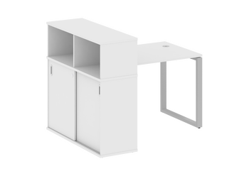Стол METALL SYSTEM письменный на О-образном м/к с опорным шкафом-купе  БО.РС-СШК-3.1 1410*1120*1098 мм